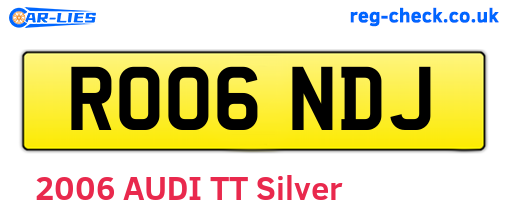 RO06NDJ are the vehicle registration plates.