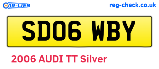 SD06WBY are the vehicle registration plates.