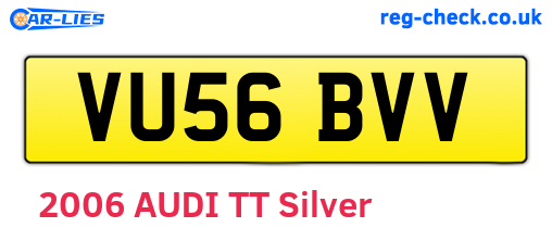 VU56BVV are the vehicle registration plates.