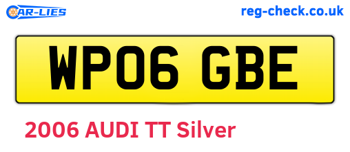 WP06GBE are the vehicle registration plates.