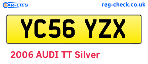 YC56YZX are the vehicle registration plates.