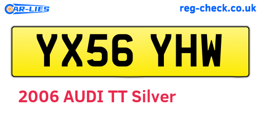 YX56YHW are the vehicle registration plates.