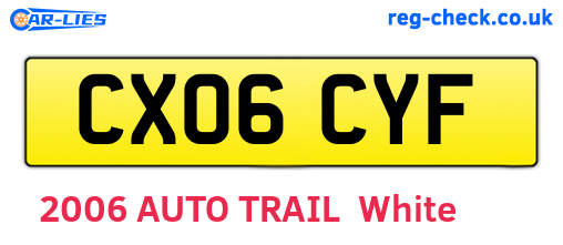 CX06CYF are the vehicle registration plates.