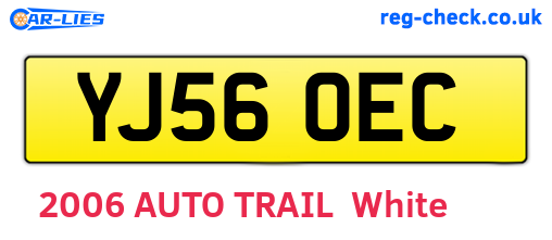 YJ56OEC are the vehicle registration plates.