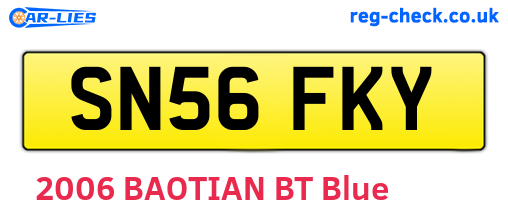 SN56FKY are the vehicle registration plates.