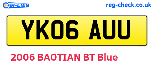YK06AUU are the vehicle registration plates.