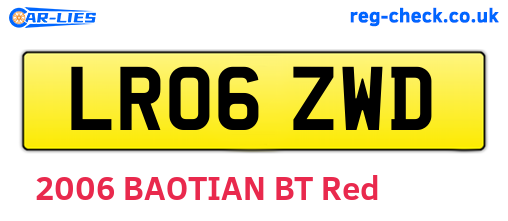 LR06ZWD are the vehicle registration plates.