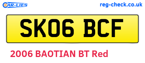 SK06BCF are the vehicle registration plates.