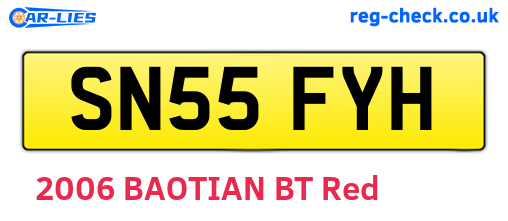 SN55FYH are the vehicle registration plates.