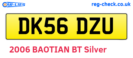 DK56DZU are the vehicle registration plates.