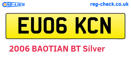 EU06KCN are the vehicle registration plates.