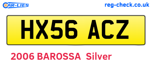 HX56ACZ are the vehicle registration plates.