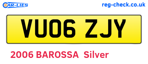 VU06ZJY are the vehicle registration plates.