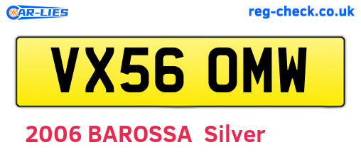 VX56OMW are the vehicle registration plates.