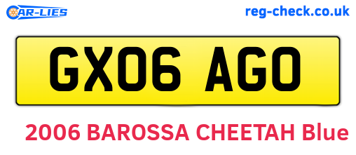 GX06AGO are the vehicle registration plates.