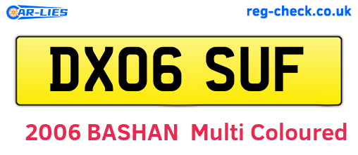 DX06SUF are the vehicle registration plates.