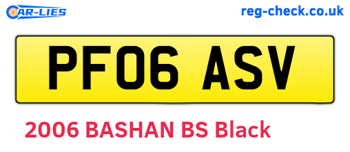 PF06ASV are the vehicle registration plates.
