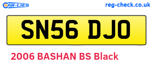 SN56DJO are the vehicle registration plates.