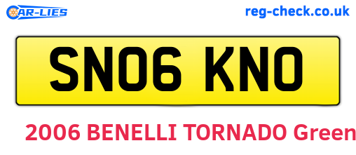 SN06KNO are the vehicle registration plates.