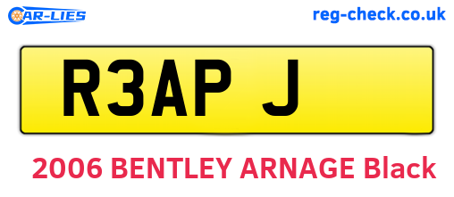 R3APJ are the vehicle registration plates.