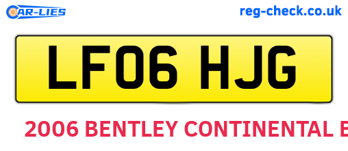 LF06HJG are the vehicle registration plates.