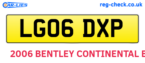LG06DXP are the vehicle registration plates.