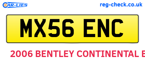 MX56ENC are the vehicle registration plates.
