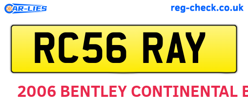 RC56RAY are the vehicle registration plates.