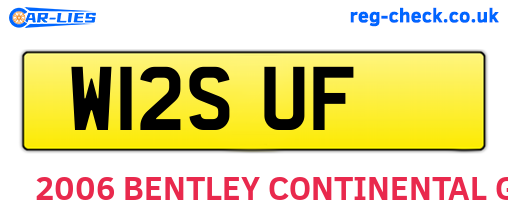 W12SUF are the vehicle registration plates.