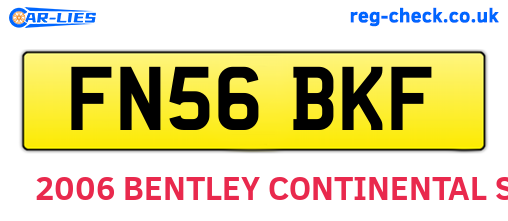 FN56BKF are the vehicle registration plates.