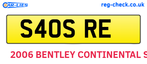 S40SRE are the vehicle registration plates.