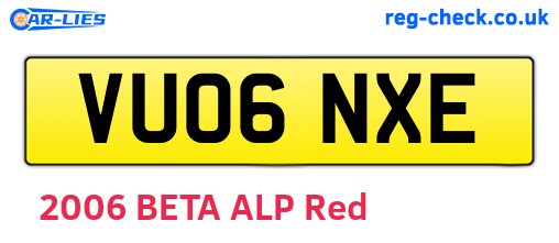 VU06NXE are the vehicle registration plates.