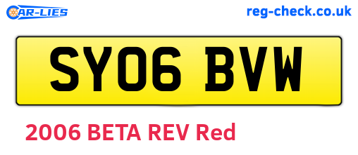 SY06BVW are the vehicle registration plates.