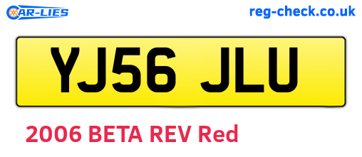 YJ56JLU are the vehicle registration plates.
