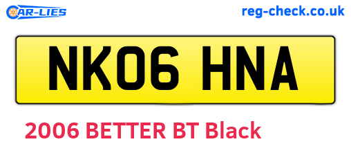 NK06HNA are the vehicle registration plates.