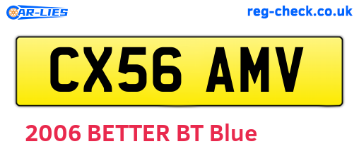 CX56AMV are the vehicle registration plates.