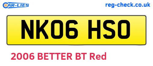 NK06HSO are the vehicle registration plates.