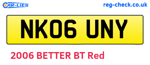 NK06UNY are the vehicle registration plates.