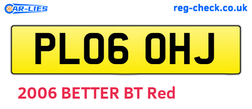 PL06OHJ are the vehicle registration plates.