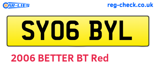 SY06BYL are the vehicle registration plates.