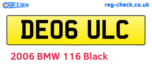 DE06ULC are the vehicle registration plates.