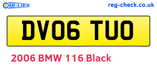 DV06TUO are the vehicle registration plates.