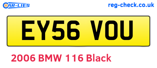 EY56VOU are the vehicle registration plates.