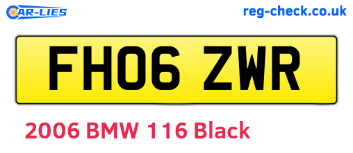 FH06ZWR are the vehicle registration plates.