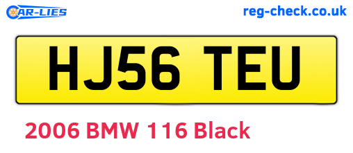 HJ56TEU are the vehicle registration plates.