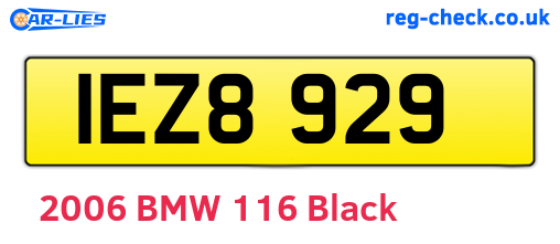 IEZ8929 are the vehicle registration plates.