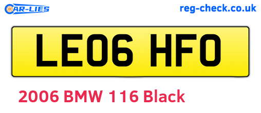 LE06HFO are the vehicle registration plates.