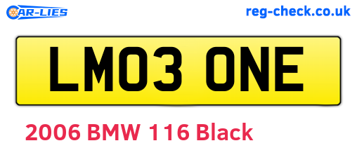 LM03ONE are the vehicle registration plates.