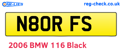 N80RFS are the vehicle registration plates.