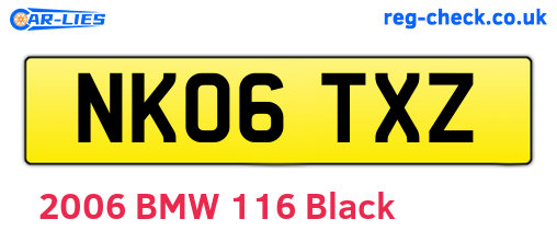 NK06TXZ are the vehicle registration plates.